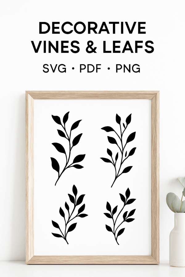 Decorative Vines & Leafs – SVG, PDF, PNG Bundle